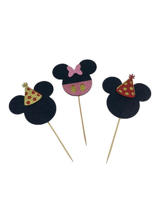 D Mickey Minni Mouse  Cardboard Cake Topper