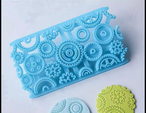 Nr5 Steampunk Gears Fondant Clay Embosser