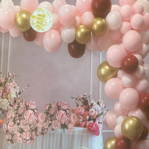 G-3 Balloon Arch Garland Gold, Pink & Maroon 100pcs