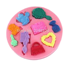 Silicone Mould Girly Comb Mirror Handbag