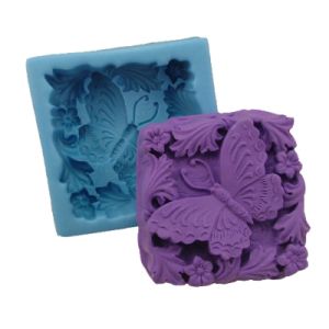 Butterfly Flowers silicone soap mould