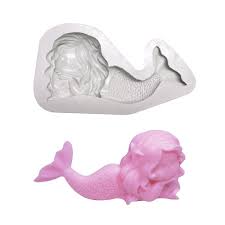 Cute mermaid silicone, size of mermaid 13x6.7cm A