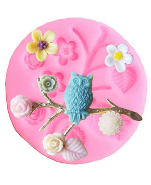 Silicone Mould Owl Flower