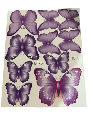 Purple Cardboard Butterflies Cake Topper