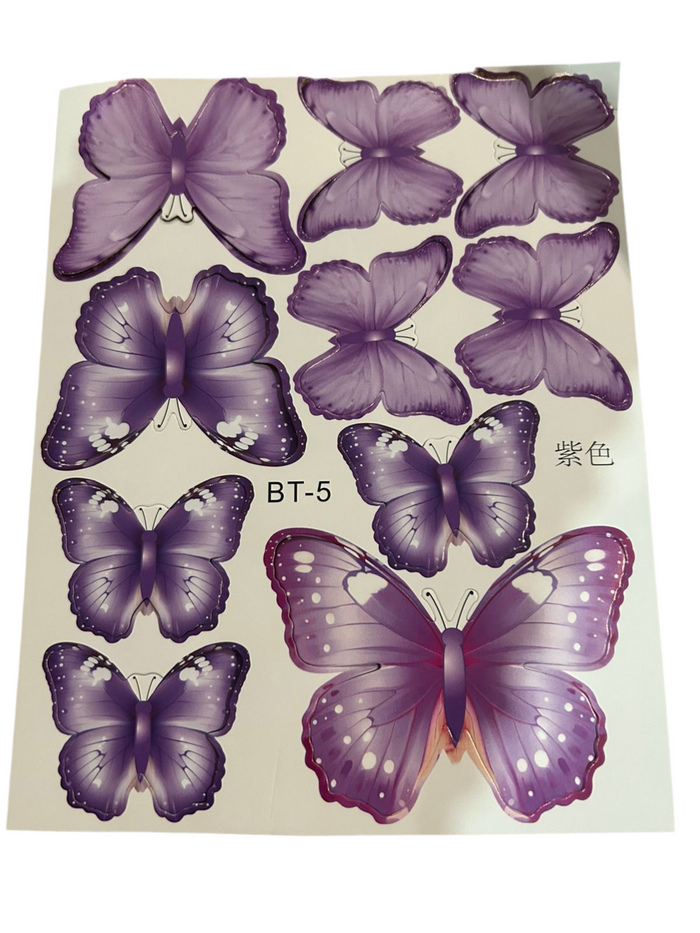 Purple Cardboard Butterflies Cake Topper