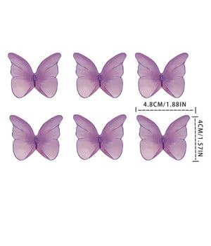 48pc Edible Wafer Paper Butterflies Purple