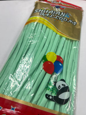 100pc Long Balloon Light Green