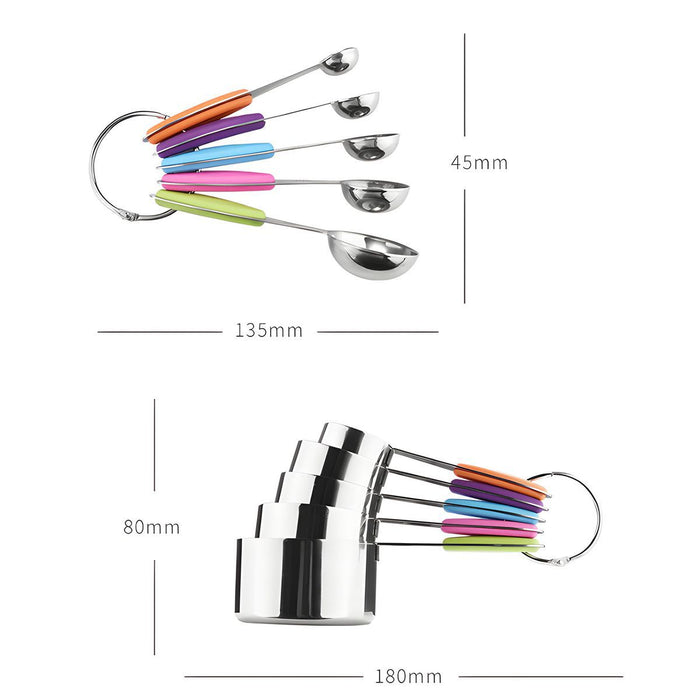 Stainless Steel Measuring Cups and Spoons
