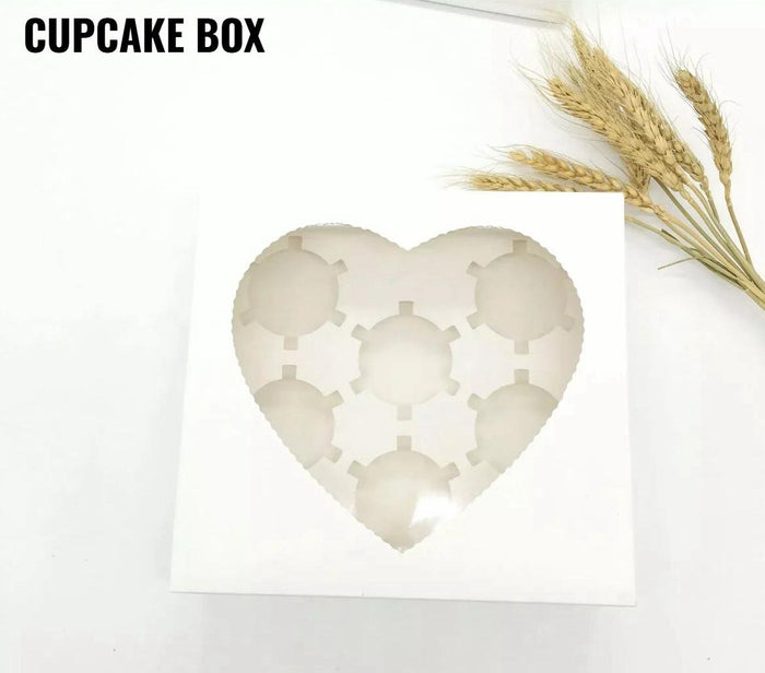 Heart Cupcake Box 6 Cavity