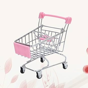 Mini shopping trolley 11x12cm Light Pink