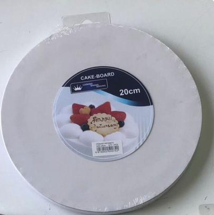 20cm Cake Board Thick Round White