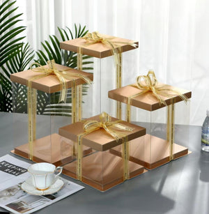 30x30x34cm Gold Cake Box