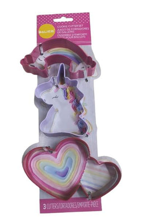 Metal Cookie Cutter Heart Rainbow Unicorn