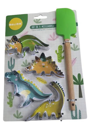 Metal Cookie Cutter Dino With Spatula