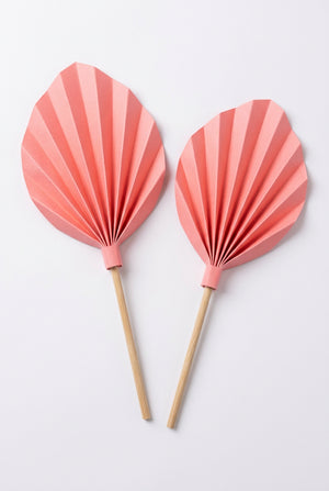 Paper Palm Leaf Pink Cake Topper 2 per pack