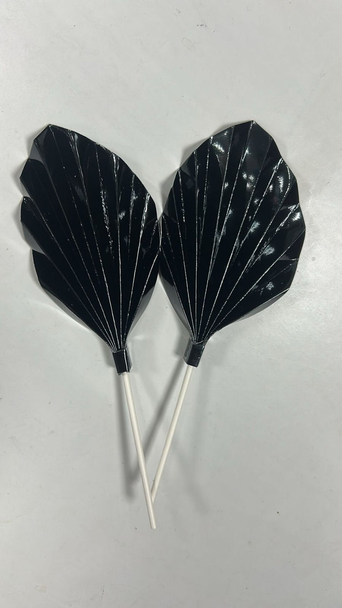 Black Paper Palm Leaf Cake Topper 2pc