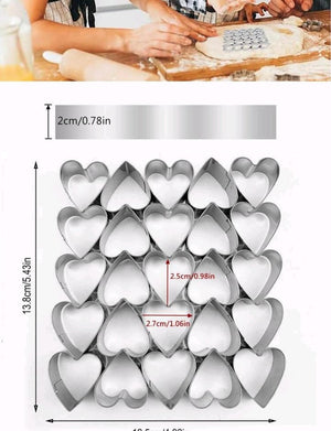 25pc Metal Cookie Cutter Hearts