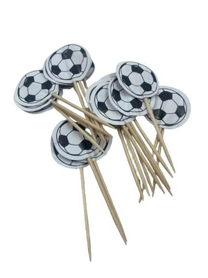 Cake Topper Toothpick Soccer Ball 24pcs
