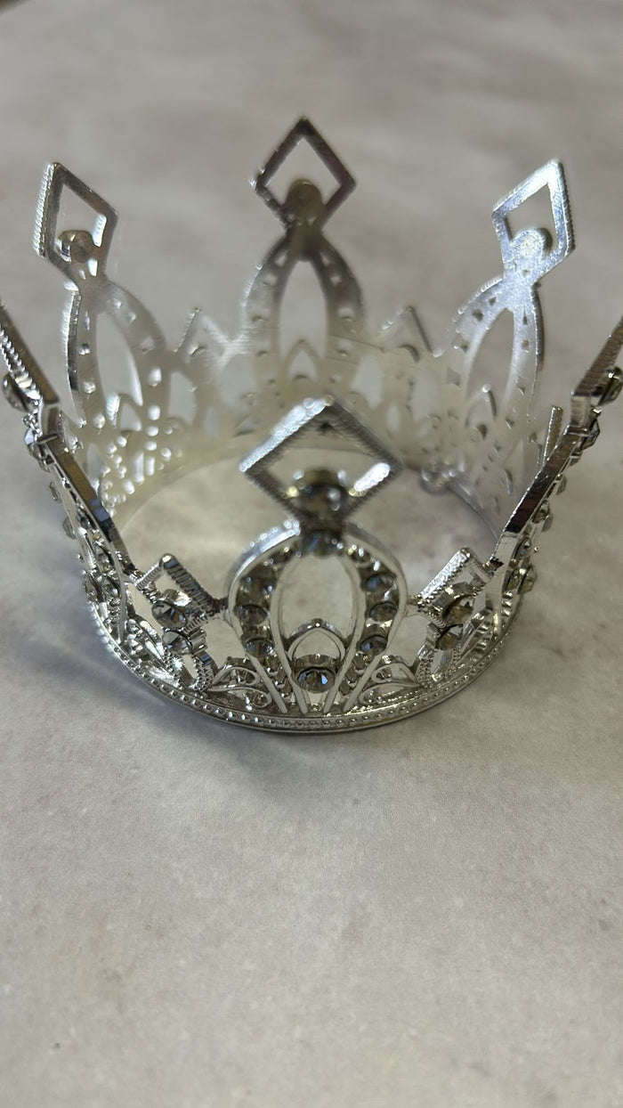 Diamante Tiara Perfect For Cake Topper Silver