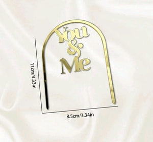 Acrylic Cake Topper  Wedding You and  Me