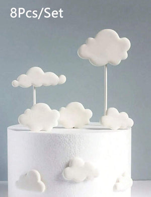 Cardboard Cupcake Topper Cloud 8pc