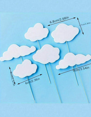 Cardboard Cupcake Topper Cloud 8pc