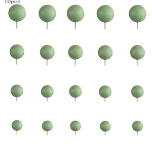 Cake Topper Polystyrene Faux Balls Sage Green 10pc 2cm