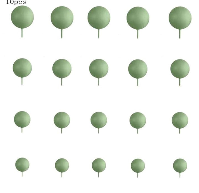 Cake Topper Polystyrene Faux Balls Sage Green 10pc 2cm