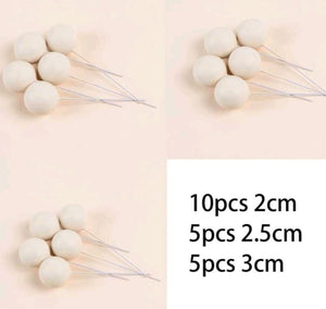 Cake Topper Polystyrene Faux Balls Nude 20pc