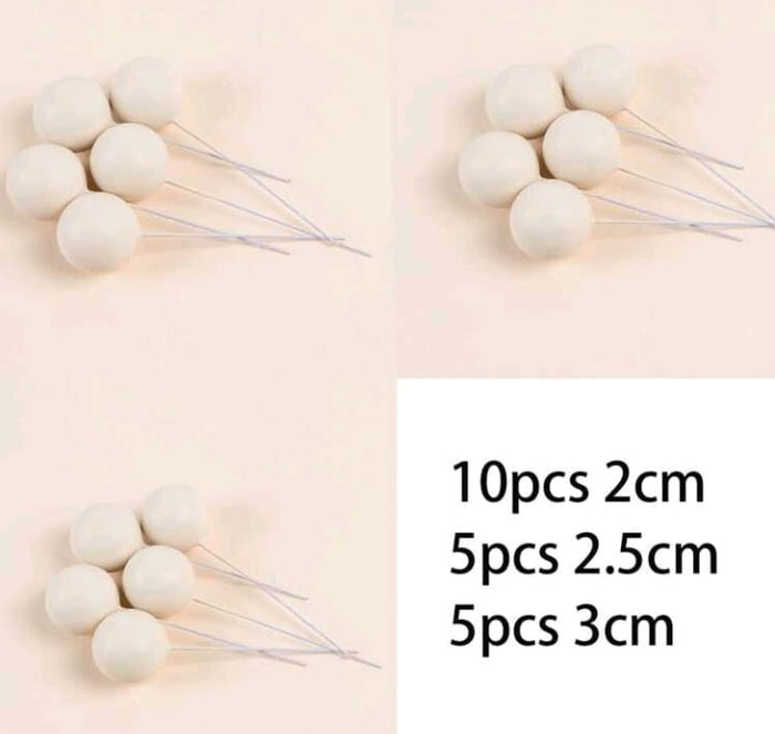 Cake Topper Polystyrene Faux Balls Nude 20pc