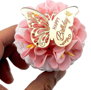 Cake Topper Acrylic Happy Birthday Butterfly