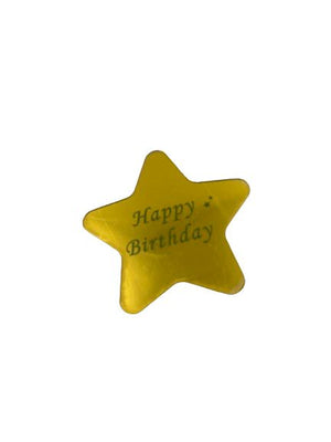 6pc Cupcake Topper Acrylic Disc Gold Star