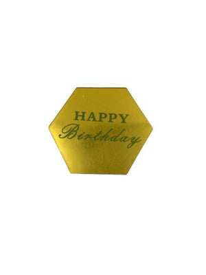 6pc Cupcake Topper Acrylic Disc Gold Hexagon