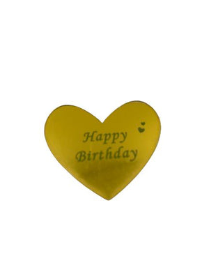 6pc Cupcake Topper Acrylic Disc Gold Heart