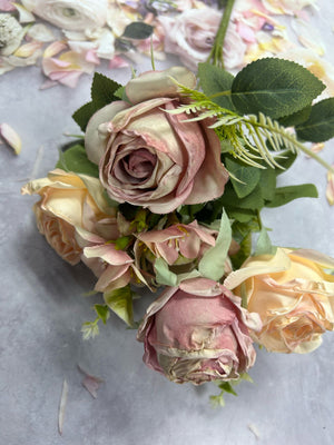 Artificial Flower Rose Bunch and Leave