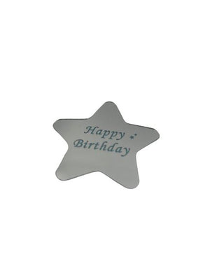 6pc Cupcake Topper Acrylic Disc Silver Star