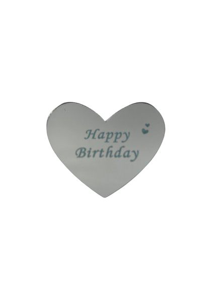 6pc Cupcake Topper Acrylic Disc Silver Heart