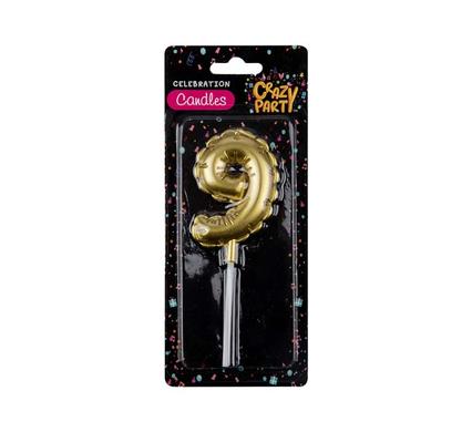 Nr9 Birthday Balloon Candle Gold