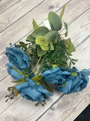 Artificial Flower Rose Bunch Blue