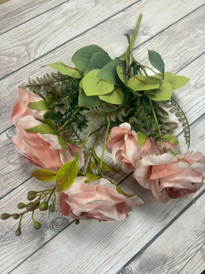 Artificial Flower Rose Bunch Peach