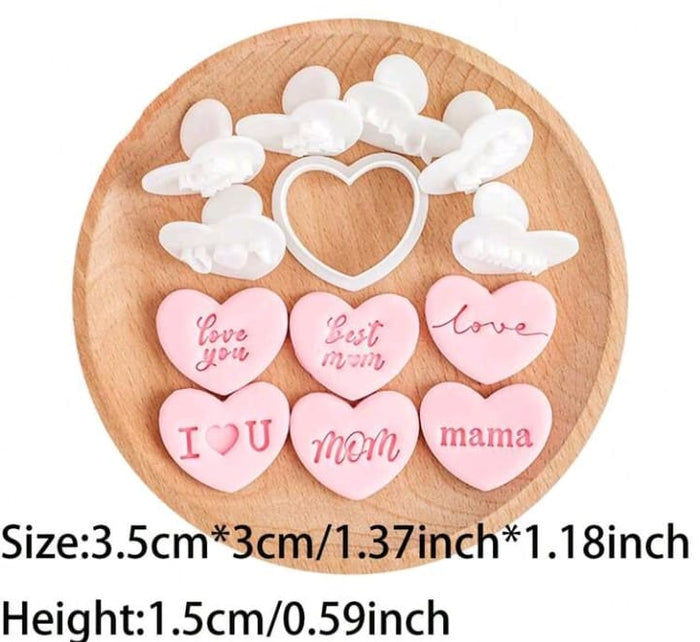 7pc Plastic Cutter Stamp Mom