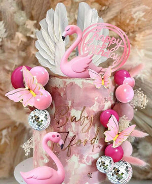 2pc Cake Topper Flamingo