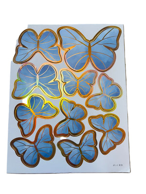Blue Cardboard Butterflies Cake Topper