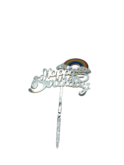 Nr381 Acrylic Cake Topper Rainbow