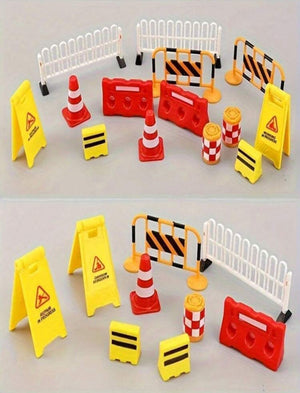 9pc Cake Topper Plastic Construction Site Set