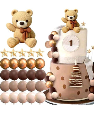 Caketopper Teddy Bear Star Faux Balls