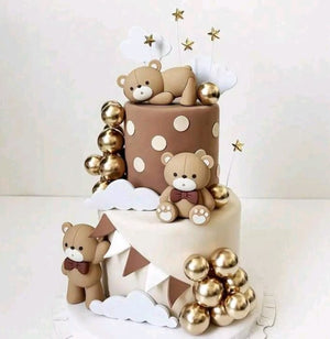 Cake topper Teddy Figurine Bears and Stars