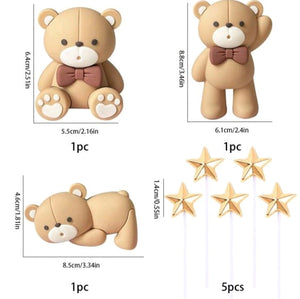 Cake topper Teddy Figurine Bears and Stars