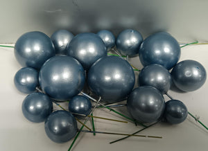 Blue Faux Balls Pearl 20pc