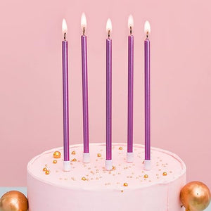 19cm Metallic Long Cake Candles